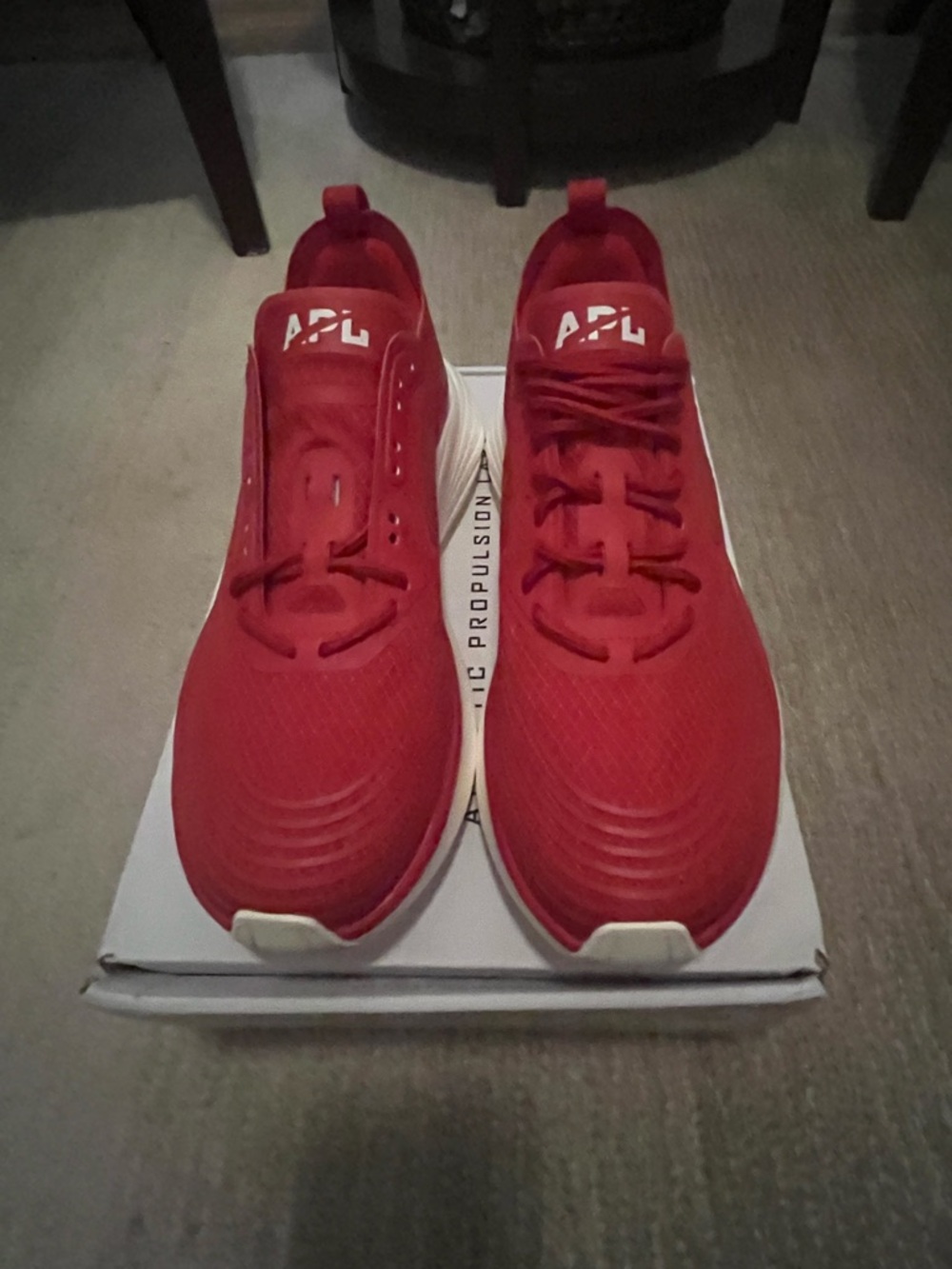 BNWB WOMENS APL Red Knit Running Sneakers with White Sole Accents
SZ 7 
$40